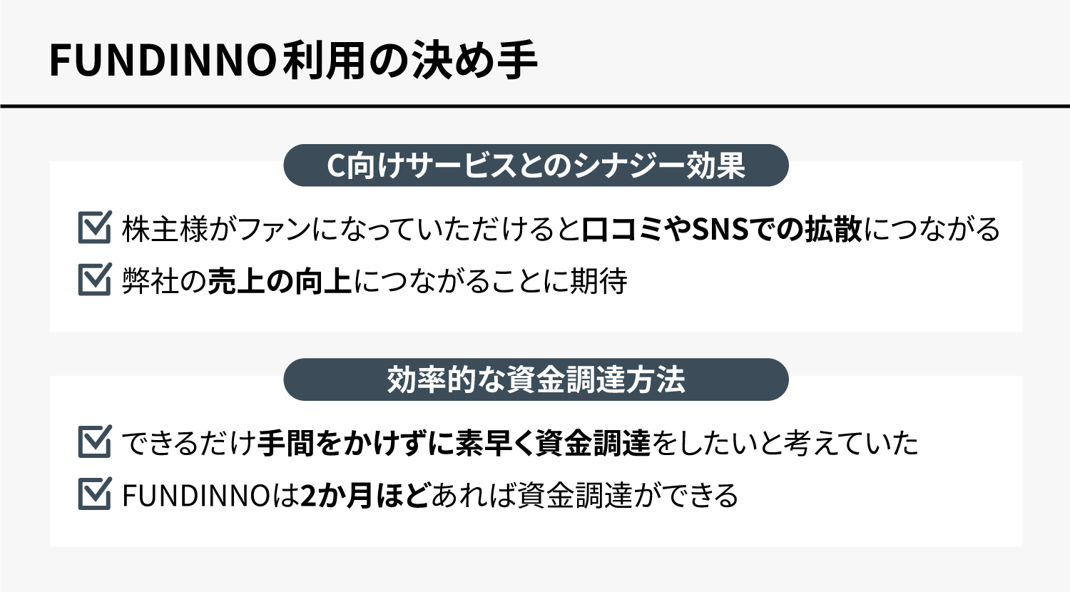FUNDINNO利用の決め手